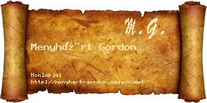 Menyhért Gordon névjegykártya